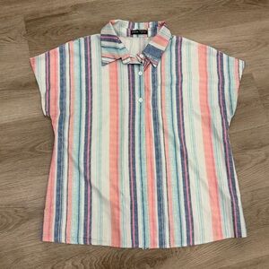 SHEIN Multicolor Striped Button-Up Shirt